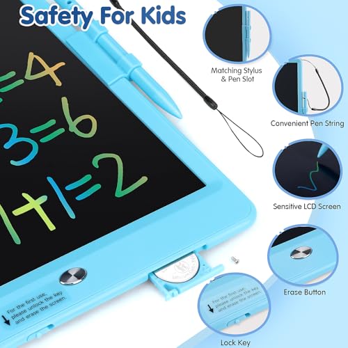 Colorful Doodle Board for Kids (10 Inch LCD Writing Tablet) - Educational Learning Tool for 3-8 Year Olds (Blue)  
Inter
