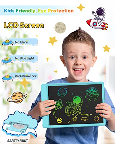 FLUESTON 10 Inch Colorful Electronic Board Drawing Pad for Kids, Gifts for 3-8 Year Old Girls and Boys, Educational Lear