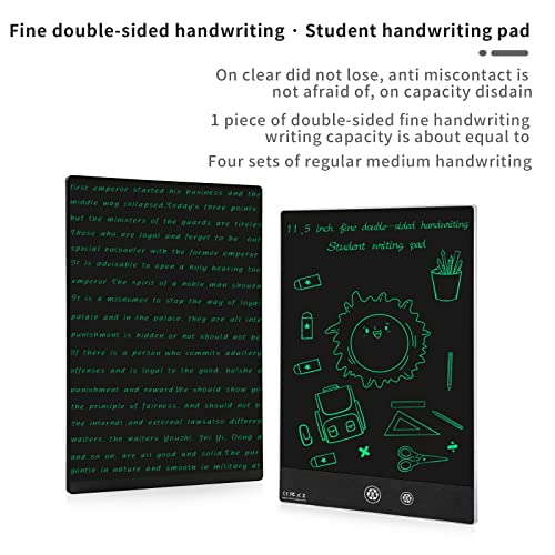 11.5 Inch Double Display Erasable Reusable LCD Writing Tablet for Kids and Adults - Black
| Best Erasable Reusable Elec