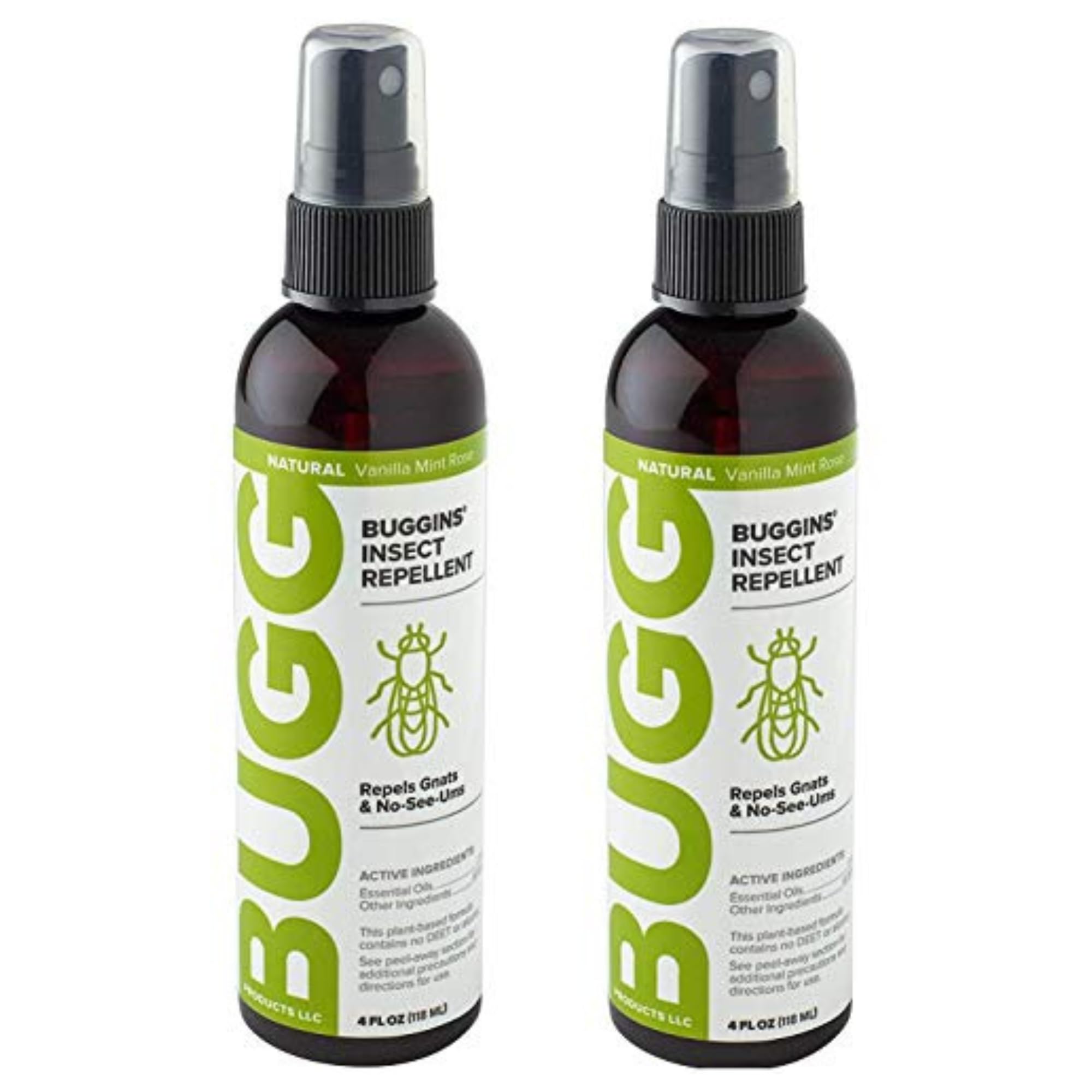 Buggins Original Mosquito & Gnat Repellent - DEET Free, Non-Greasy - 4 oz Pump Spray Bottle - 2 Pack
Buggins Original In