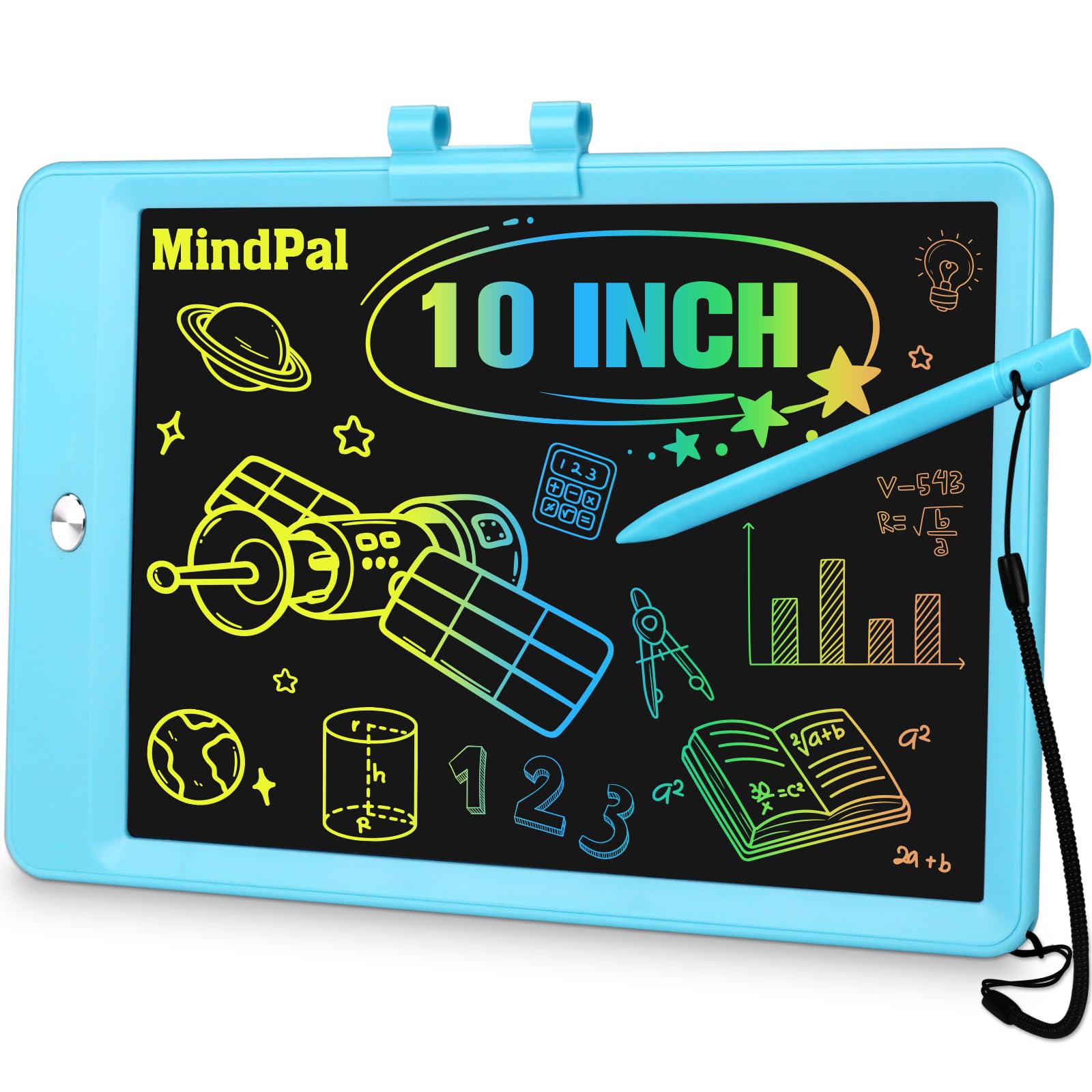 Colorful Doodle Board for Kids (10 Inch LCD Writing Tablet) - Educational Learning Tool for 3-8 Year Olds (Blue)  
Inter